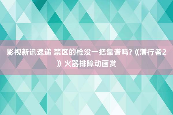 影视新讯速递 禁区的枪没一把靠谱吗?《潜行者2》火器排障动画赏