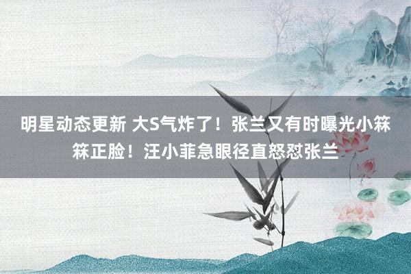 明星动态更新 大S气炸了！张兰又有时曝光小箖箖正脸！汪小菲急眼径直怒怼张兰