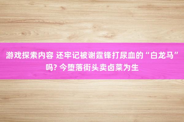 游戏探索内容 还牢记被谢霆锋打尿血的“白龙马”吗? 今堕落街头卖卤菜为生